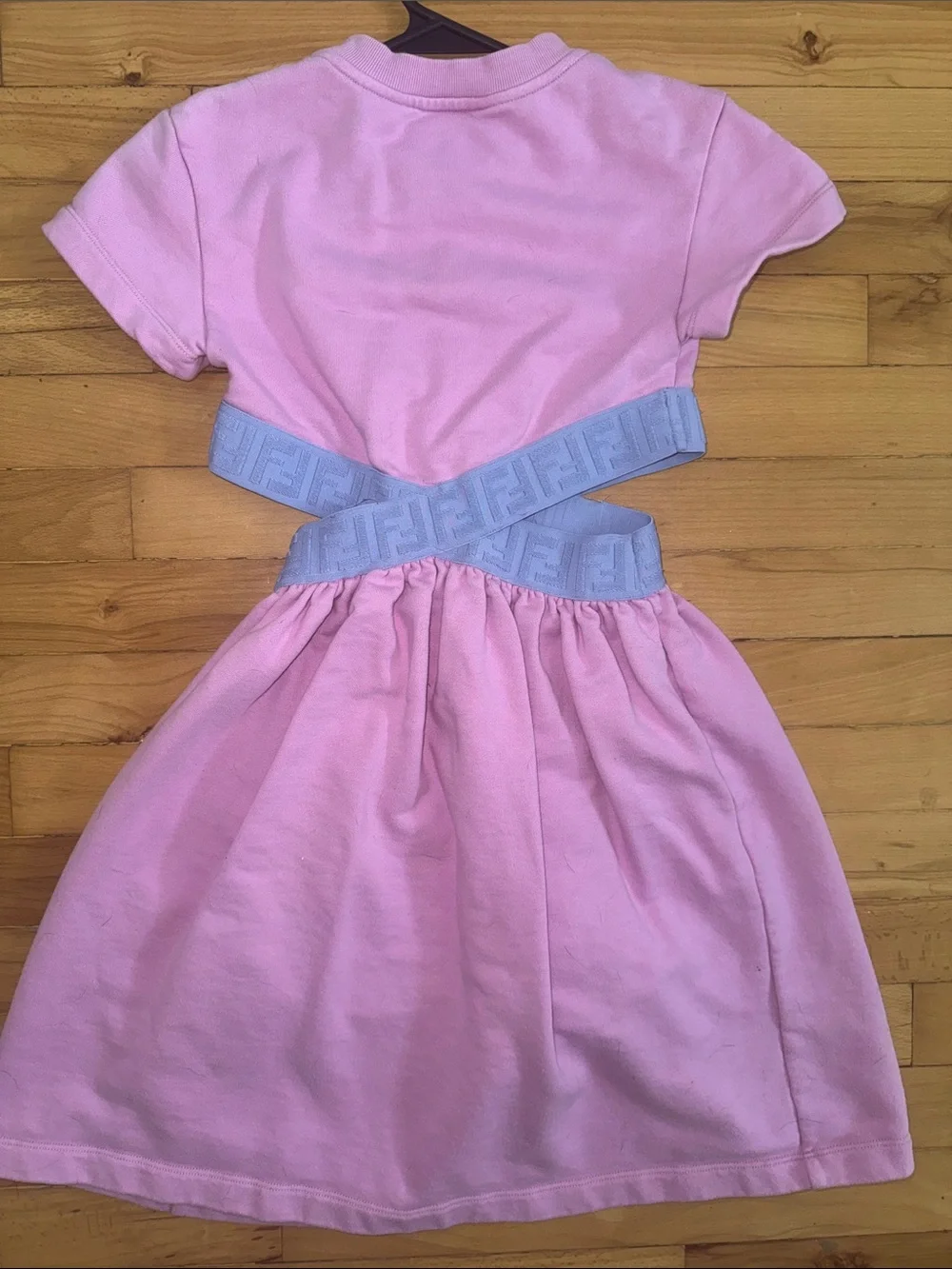 Fendi Pink Dress with Lavender Logo Waistband